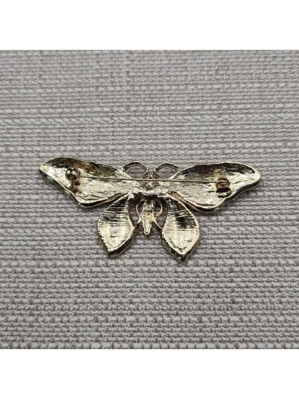 Vintage Colorful Enamel Butterfly - Crystal Rhinestone Insect Pin Brooch B1435
